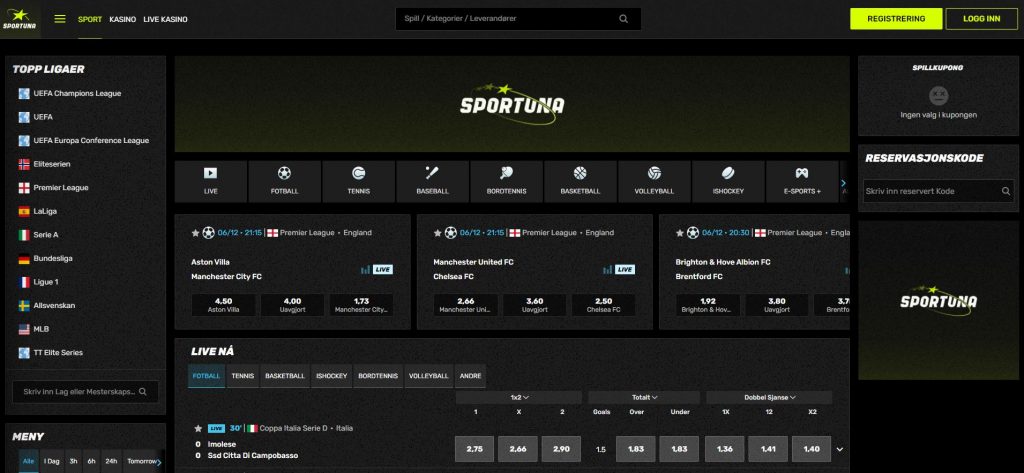sportuna hjemmeside