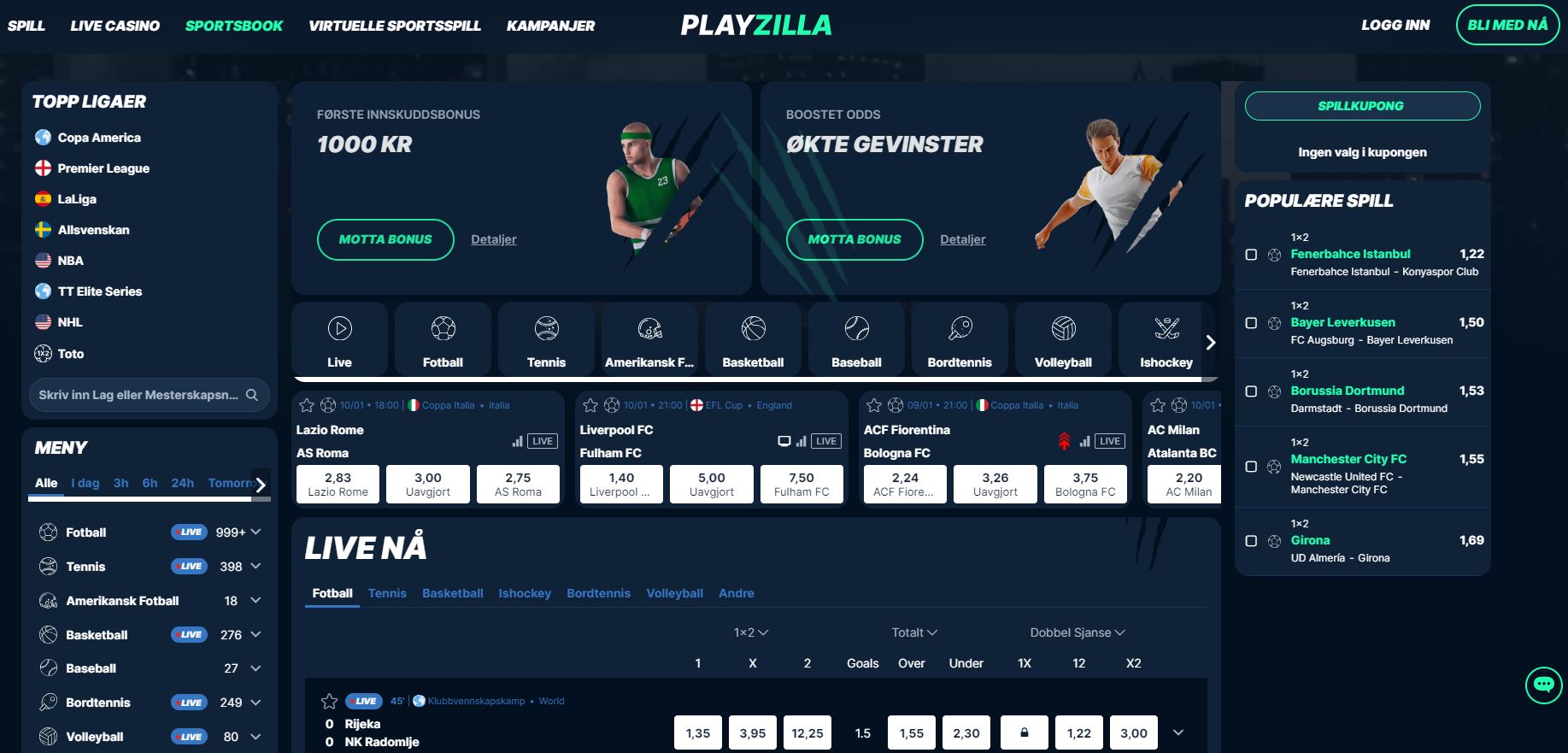 playzilla norge hjemmeside