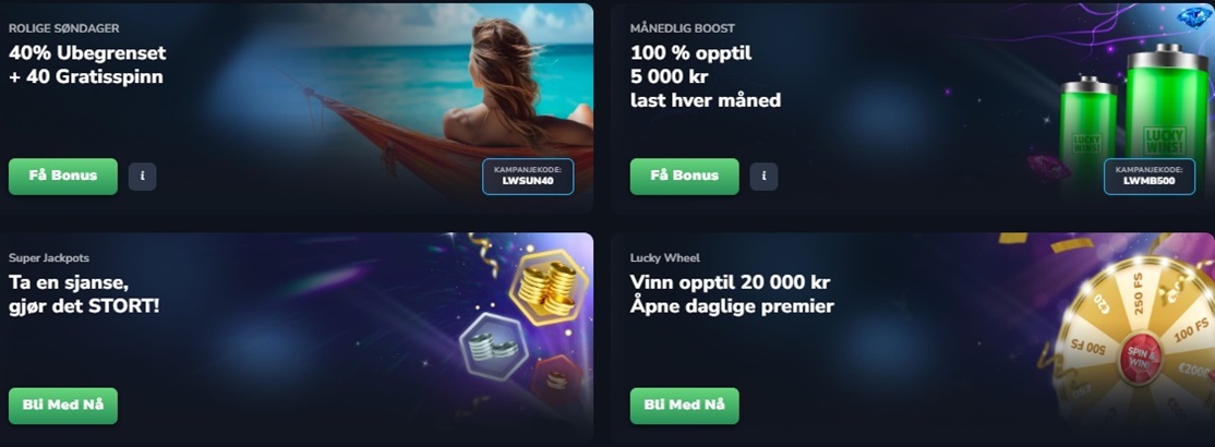 luckywins casino kampanjer