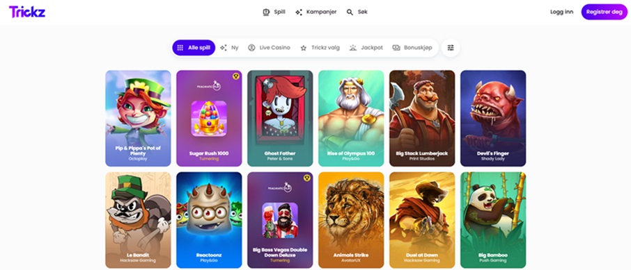 trickz casino nettside