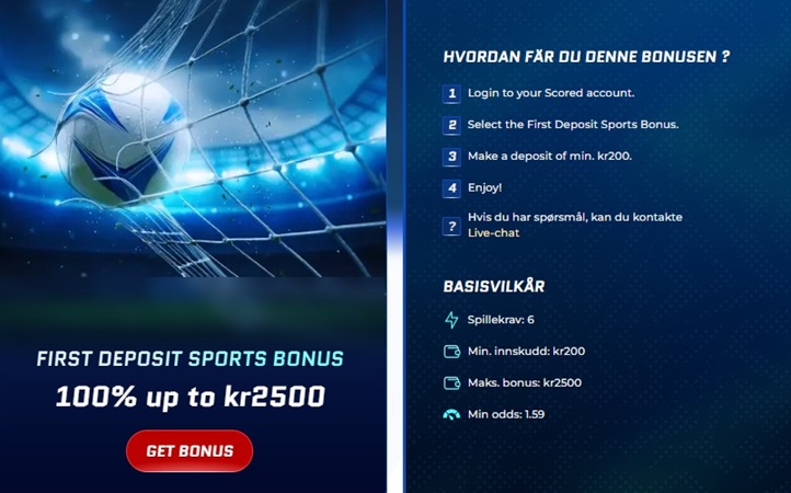 scored velkomstbonus