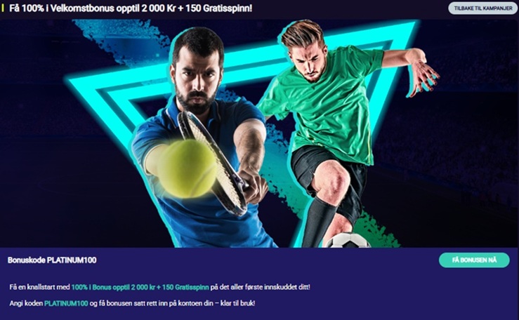spinplatinum velkomstbonus norge