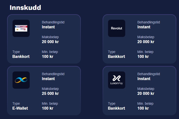 unionbet betalingsmetoder